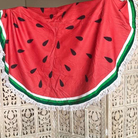 Boho Watermelon Roundie Beach Coverup/Wrap/Towel - Picture 6 of 12
